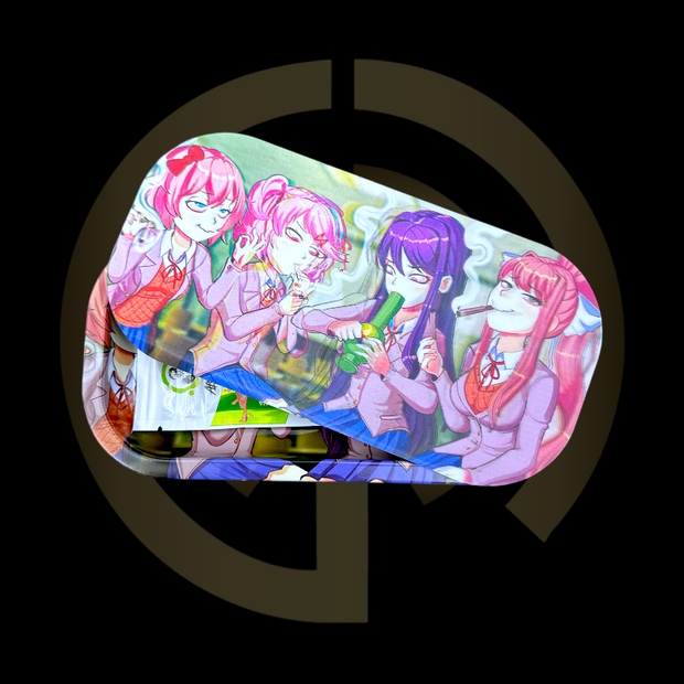 Slim Metal Rolling Tray w/ 3D Magnetic Lid - Girl Sesh