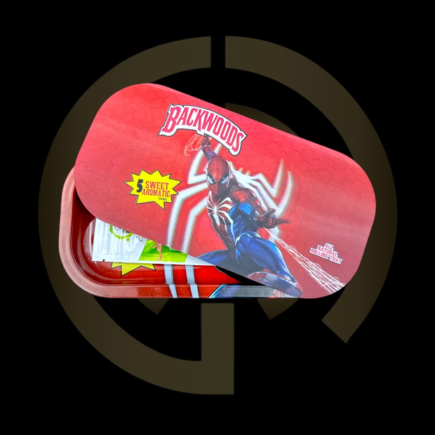 Slim Metal Rolling Tray w/ 3D Magnetic Lid - Webber