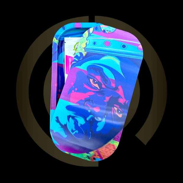 Slim Metal Rolling Tray w/ 3D Magnetic Lid - Big Dream