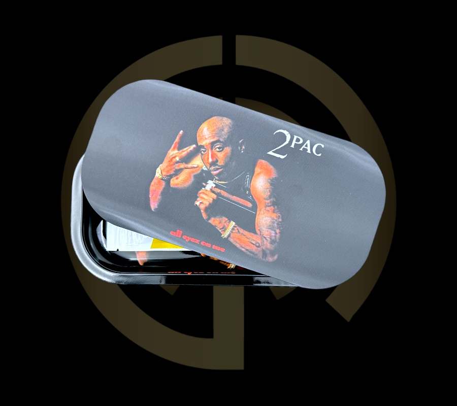 Slim Metal Rolling Tray w/ 3D Magnetic Lid - All Eyez On Him