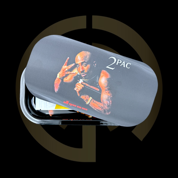 Slim Metal Rolling Tray w/ 3D Magnetic Lid - All Eyez On Him