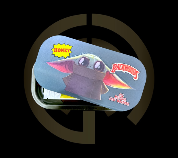 Slim Metal Rolling Tray w/ 3D Magnetic Lid - Little Guy