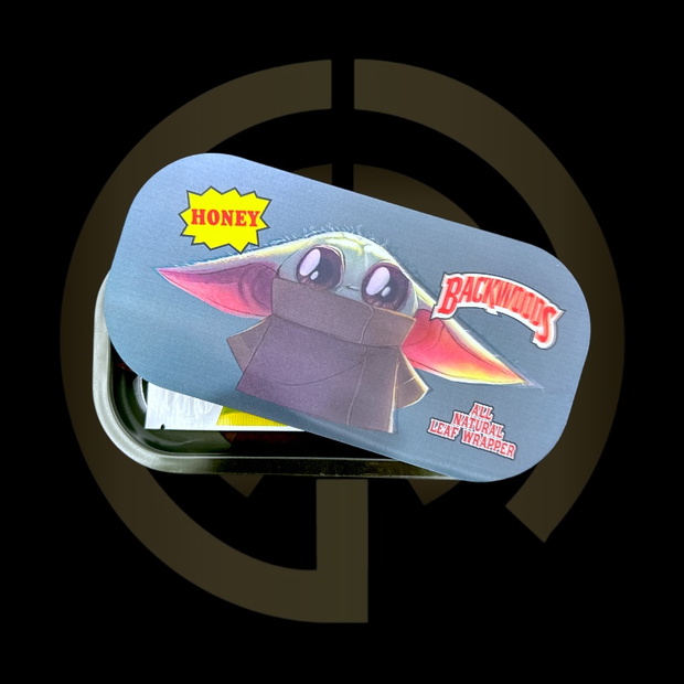 Slim Metal Rolling Tray w/ 3D Magnetic Lid - Little Guy