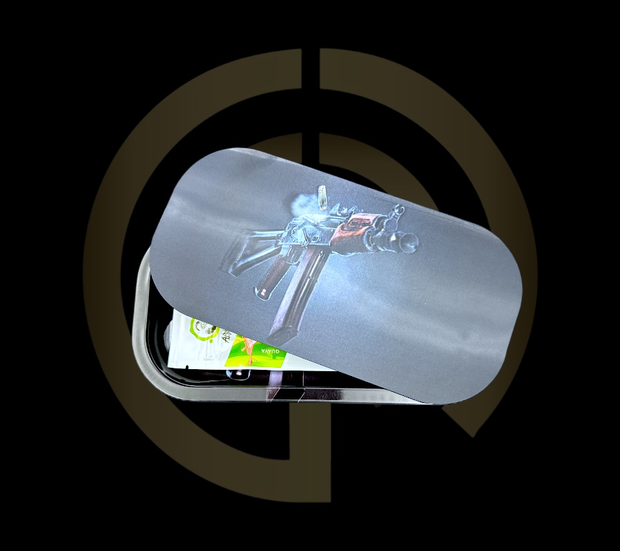 Slim Metal Rolling Tray w/ 3D Magnetic Lid - AK47