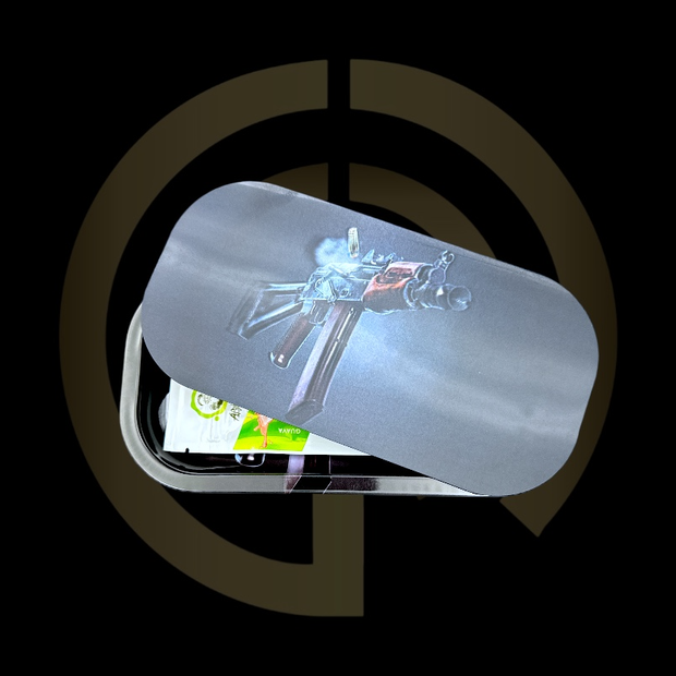 Slim Metal Rolling Tray w/ 3D Magnetic Lid - AK47