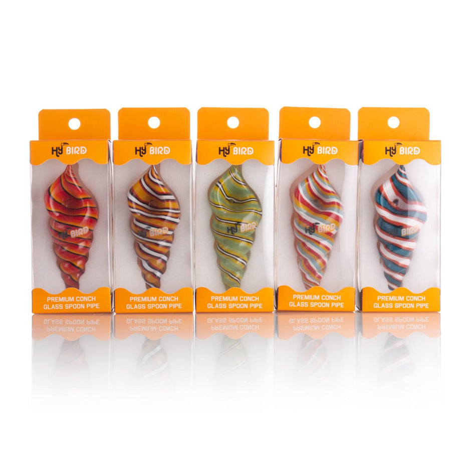 HyBird Premium Glass Hand Pipe - Conch (4