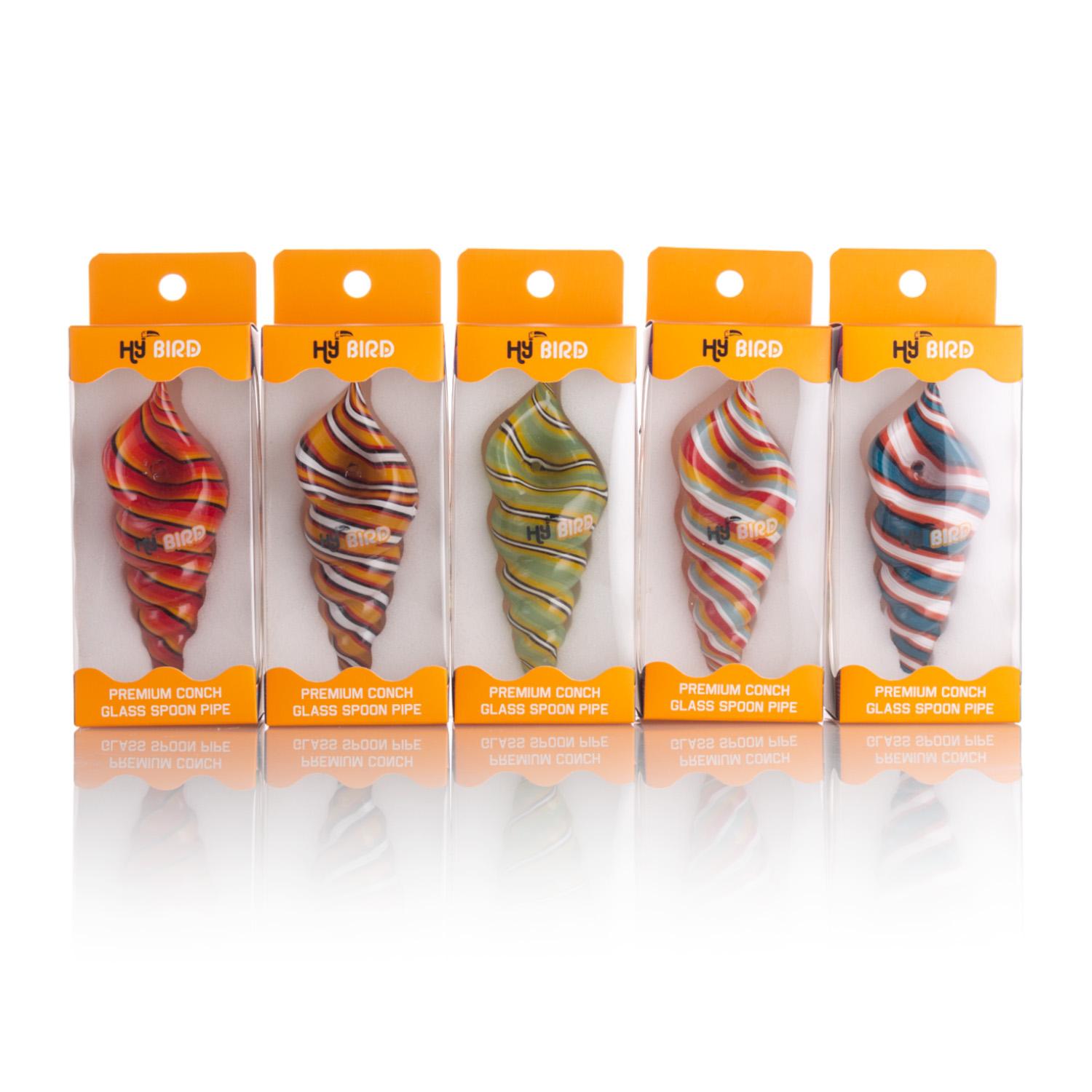 HyBird Premium Glass Hand Pipe - Conch (4