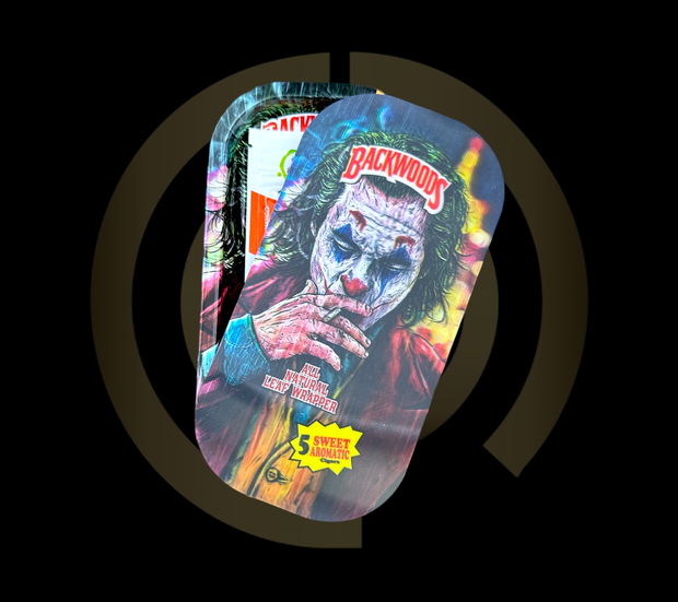 Slim Metal Rolling Tray w/ 3D Magnetic Lid - Joke Man