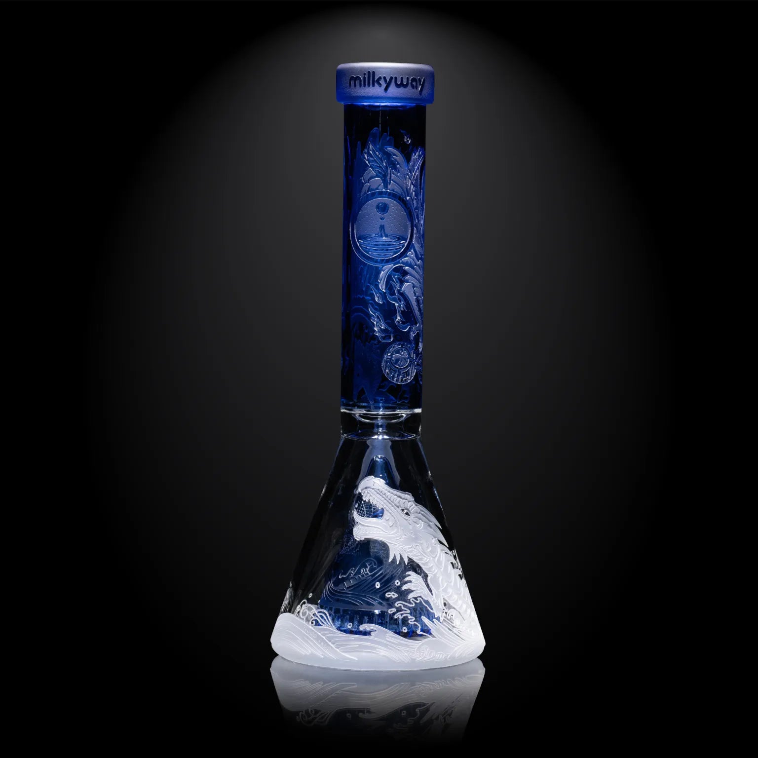 Milky Way Glass - Blood Feud Beaker w/ Collins Perc - Light Blue (11