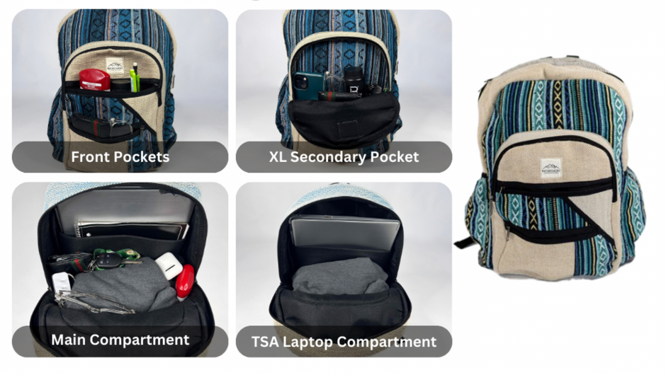 Nature Sacks - Handcrafted Hemp Backpack - Brown