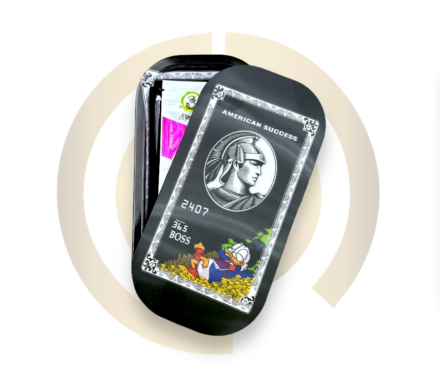 Slim Metal Rolling Tray w/ 3D Magnetic Lid - American Success