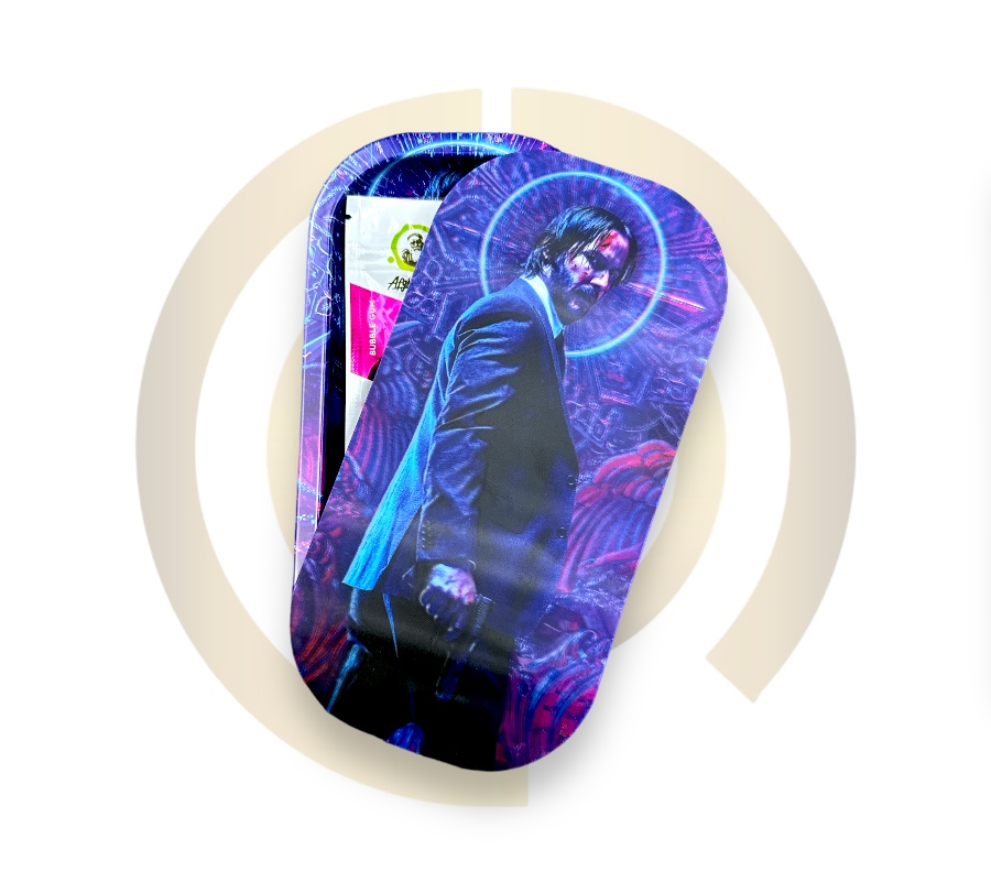 Slim Metal Rolling Tray w/ 3D Magnetic Lid - Assassin