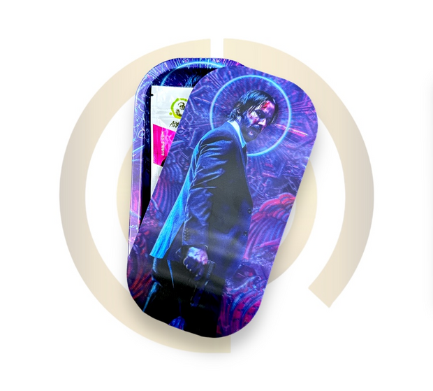 Slim Metal Rolling Tray w/ 3D Magnetic Lid - Assassin