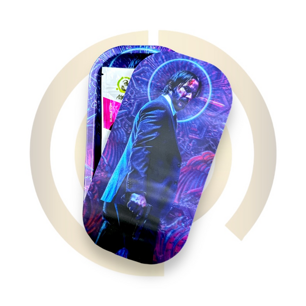 Slim Metal Rolling Tray w/ 3D Magnetic Lid - Assassin