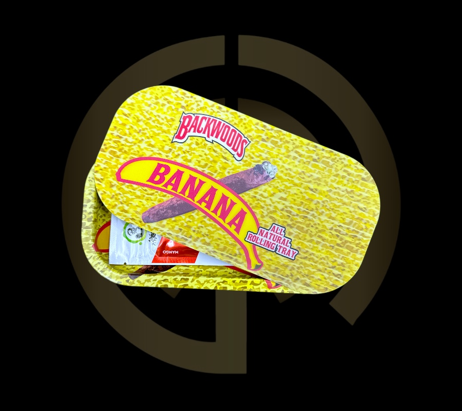 Slim Metal Rolling Tray w/ 3D Magnetic Lid - Banana