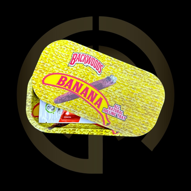 Slim Metal Rolling Tray w/ 3D Magnetic Lid - Banana