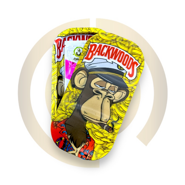 Slim Metal Rolling Tray w/ 3D Magnetic Lid - Bananaz