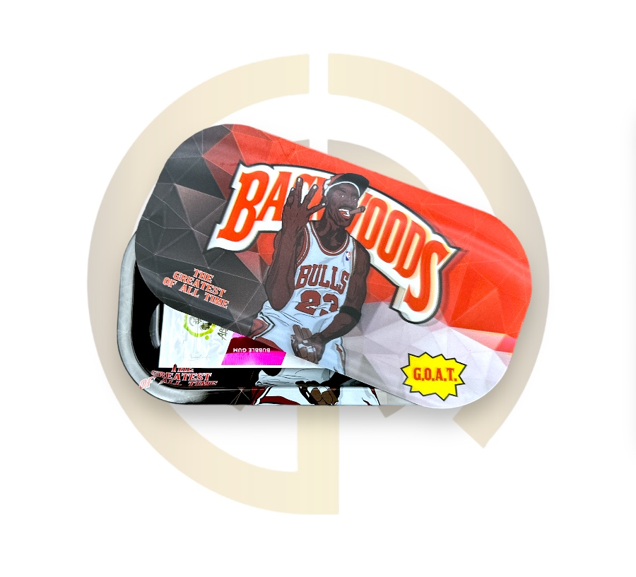 Slim Metal Rolling Tray w/ 3D Magnetic Lid - Basketball GOAT