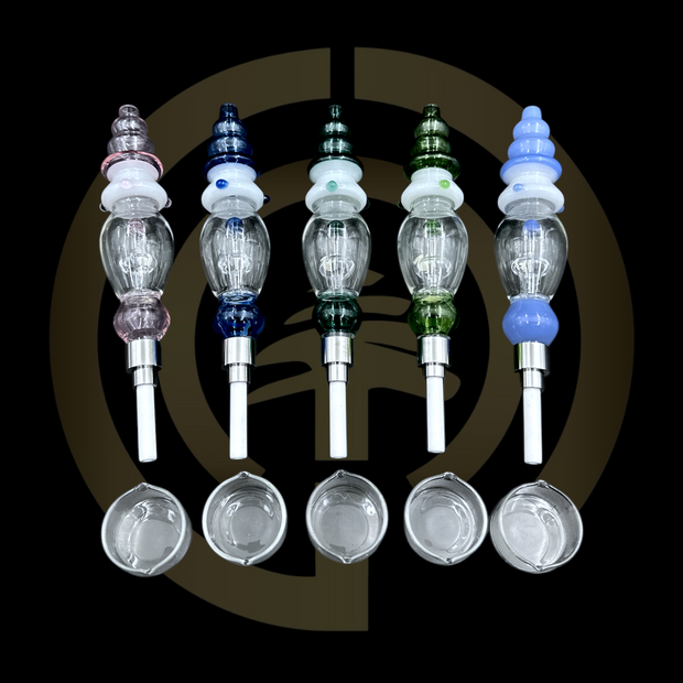 Glass Nectar Collector - Beaded (8")