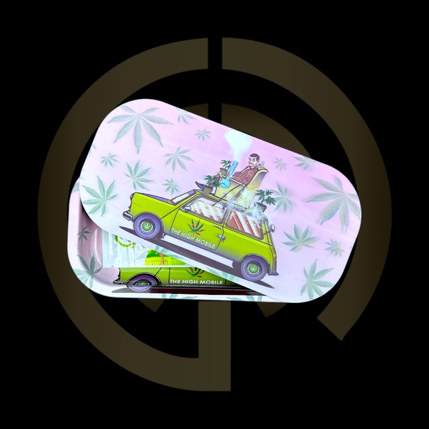 Slim Metal Rolling Tray w/ 3D Magnetic Lid - Bean's Car