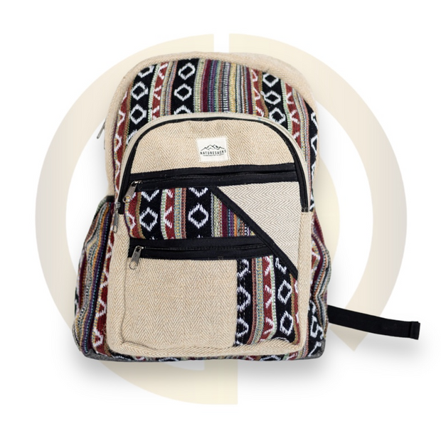 Nature Sacks - Handcrafted Hemp Backpack - Black Design
