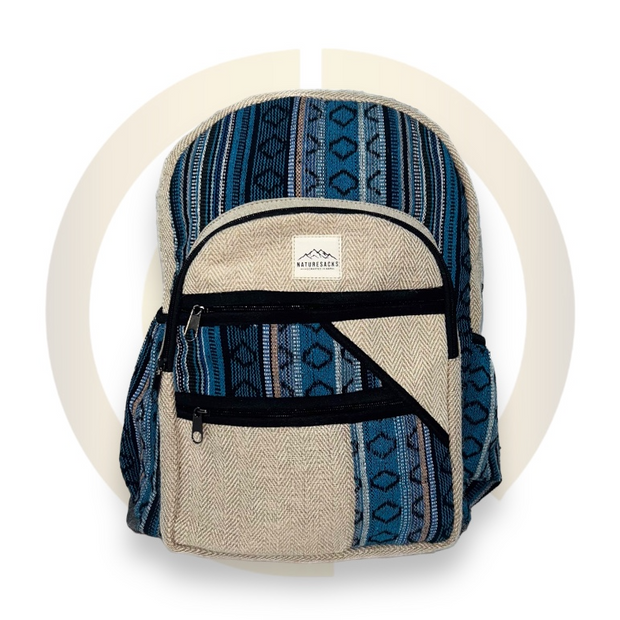 Nature Sacks - Handcrafted Hemp Backpack - Ocean Blue