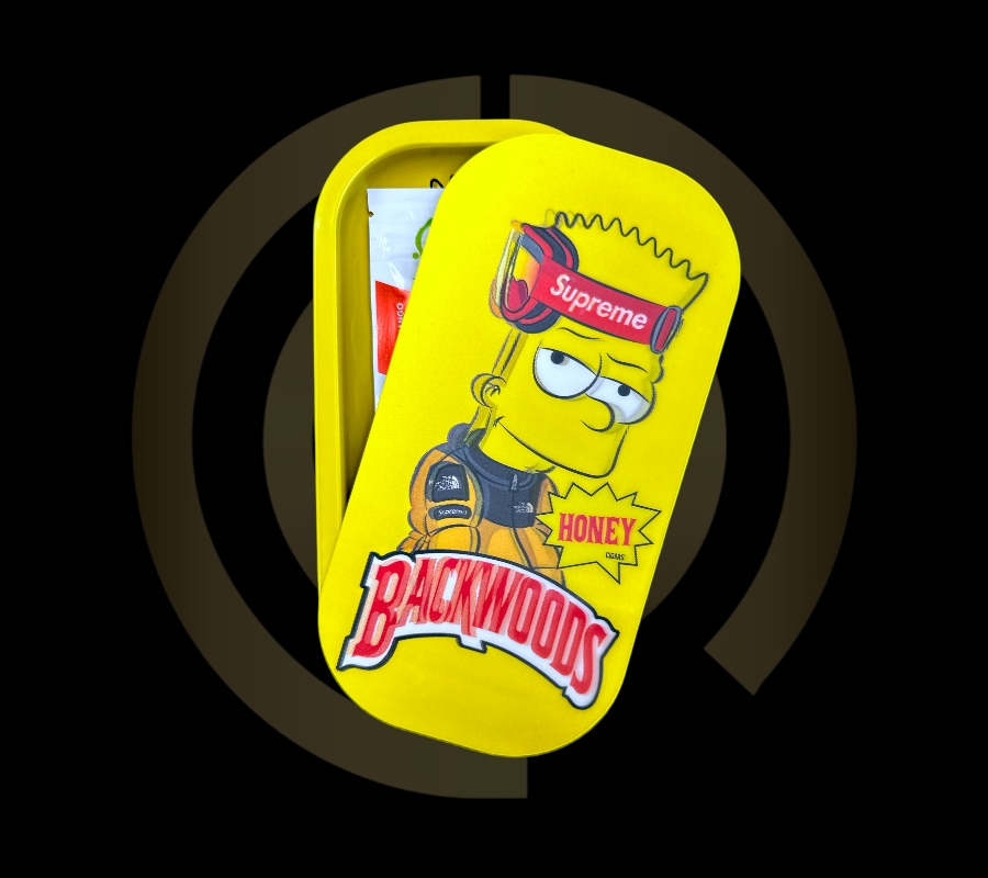 Slim Metal Rolling Tray w/ 3D Magnetic Lid - Cool Kid