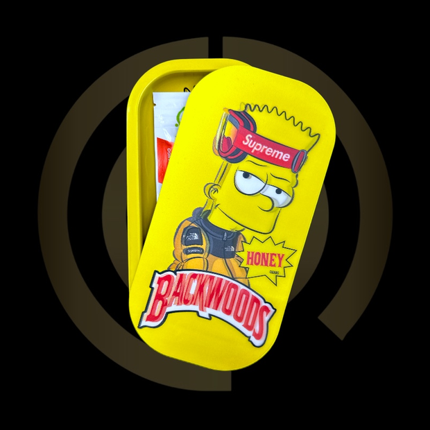 Slim Metal Rolling Tray w/ 3D Magnetic Lid - Cool Kid