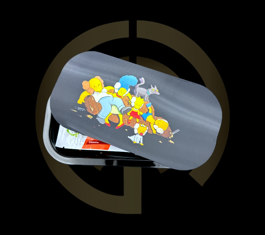 Slim Metal Rolling Tray w/ 3D Magnetic Lid - Couch Fam