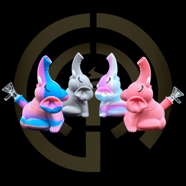 Silicone Water Pipe - Pretty Elephant (6")