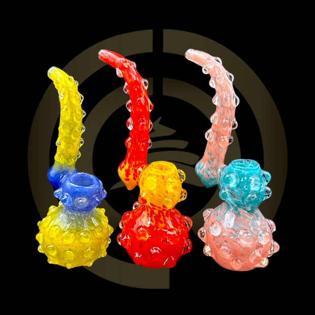 Glass Bubbler - Thorn Design (9")