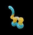 Glass Bubbler - Double Chamber Swirls (6.5
