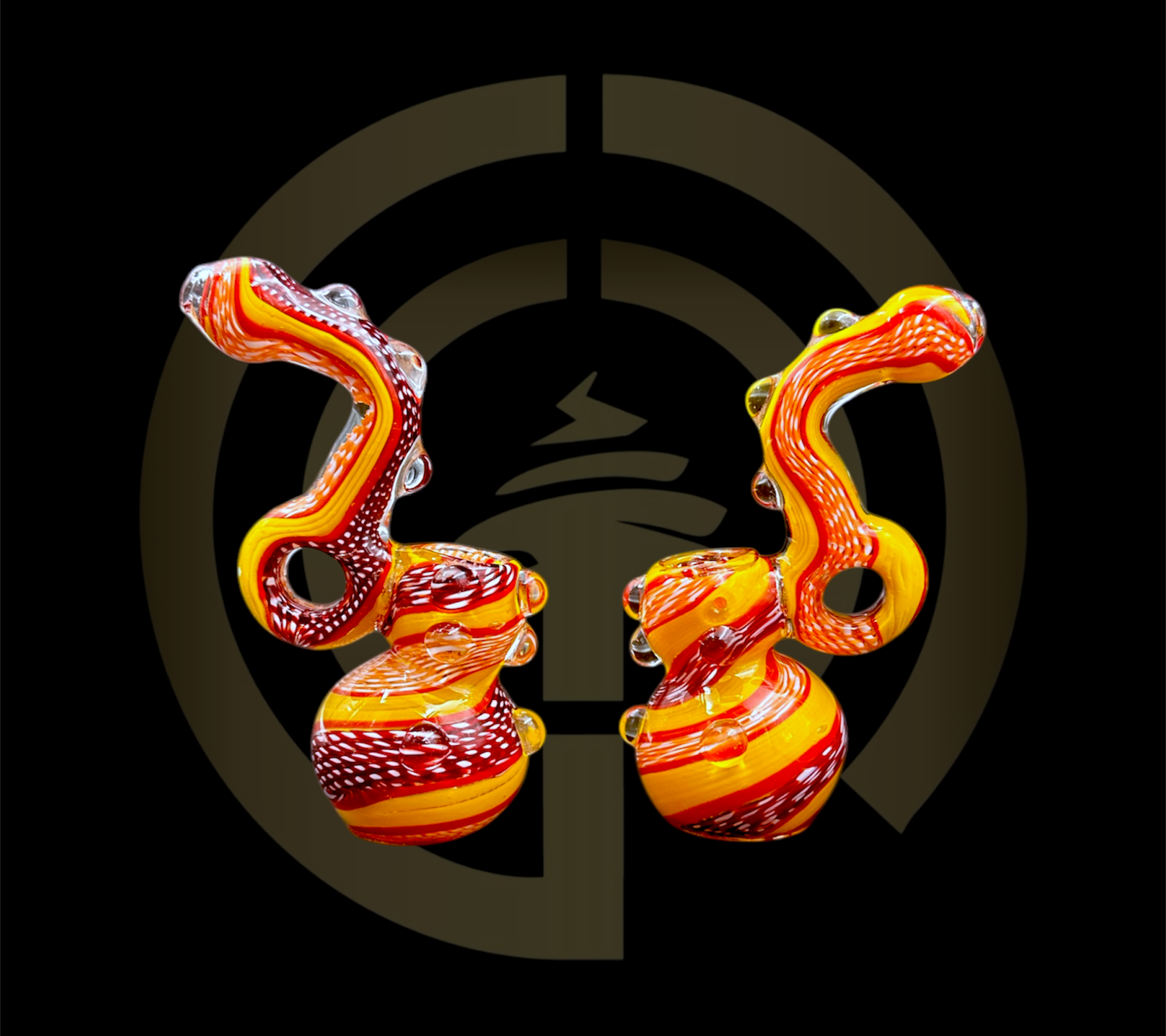 Glass Hammer Bubbler - Royalty Ribbons (6