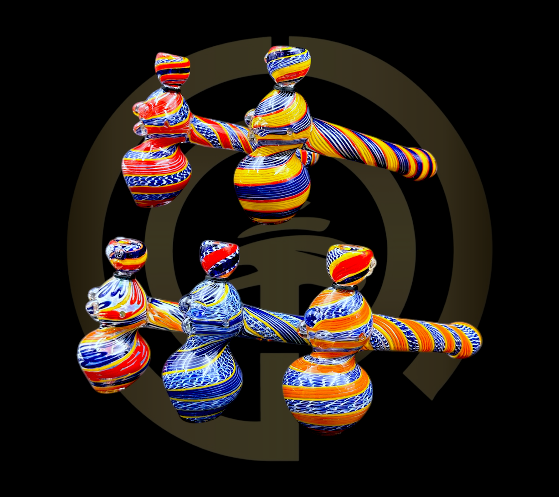 Glass Hammer Bubbler - Crown Bowl (8