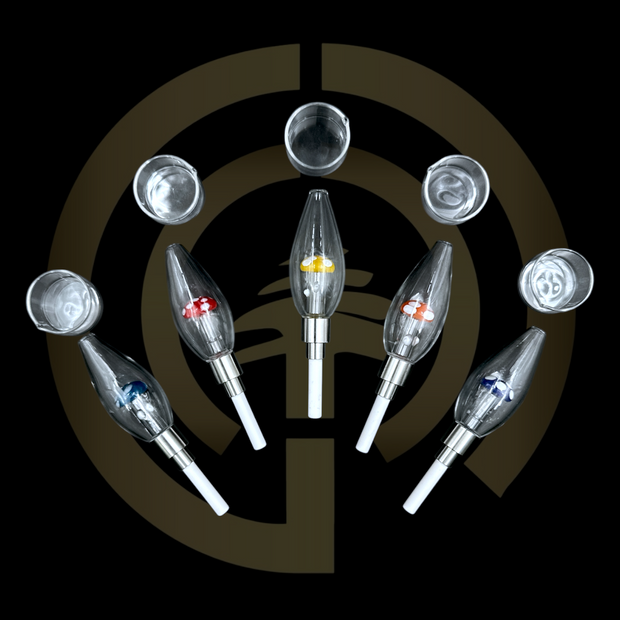 Glass Nectar Collector - Mini Mushroom Blub (5")