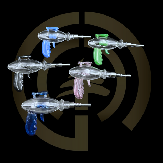 Glass Nectar Collector - Ray Gun (7")