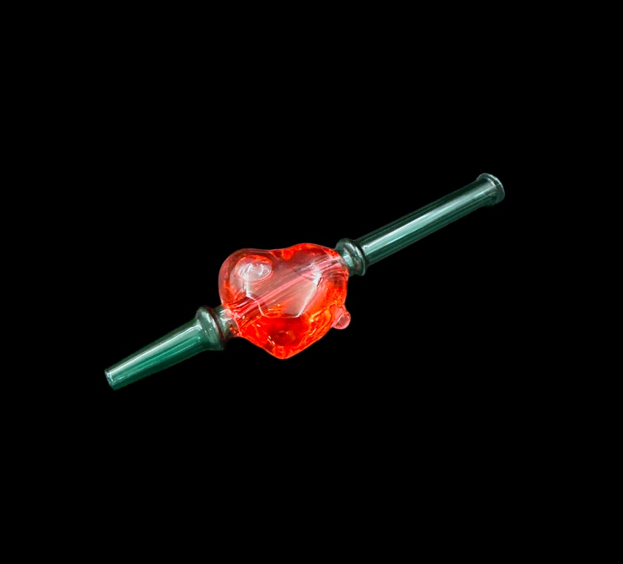 Glass Nectar Collector Straw - Hearts (7