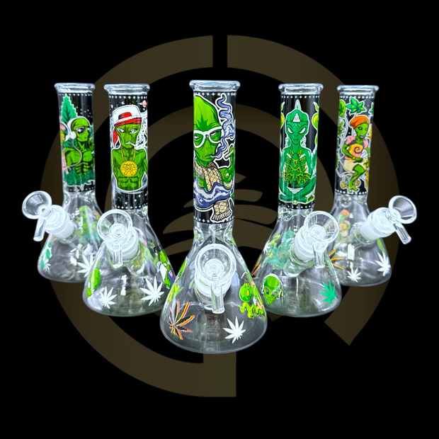 Glass Water Pipe - Alien Glow (8")