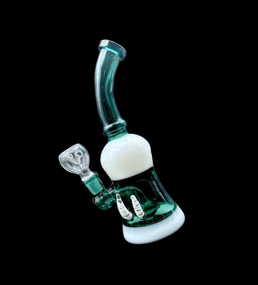 Mini Water Pipe - Horns w/ Flower Emblem (8