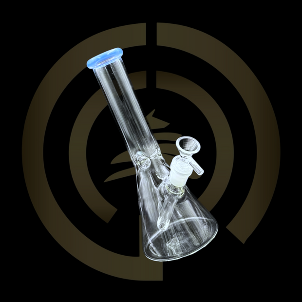 Glass Water Pipe - Colored Tip (10")