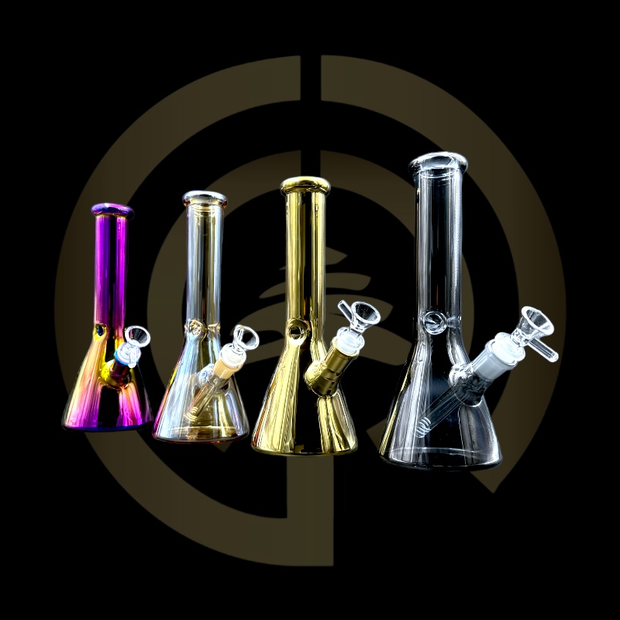 Glass Water Pipe - Tainted Beaker (10")