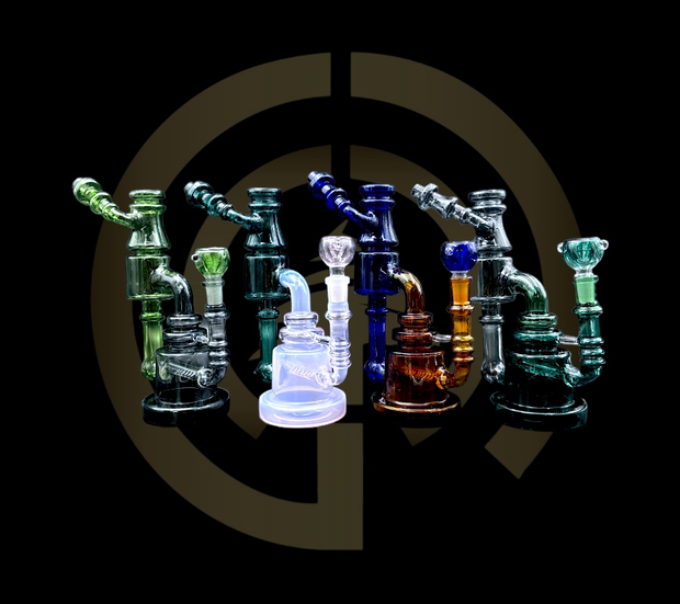 Glass Water Pipe - Cubiks Recycler (10")