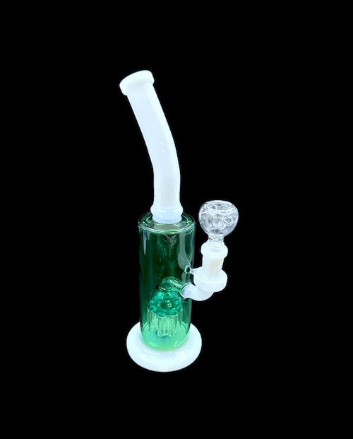 Glass Water Pipe - White Handle (10