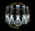 Glass Water Pipe - Colored Tip (10