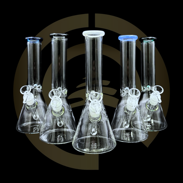 Glass Water Pipe - Colored Tip (10")