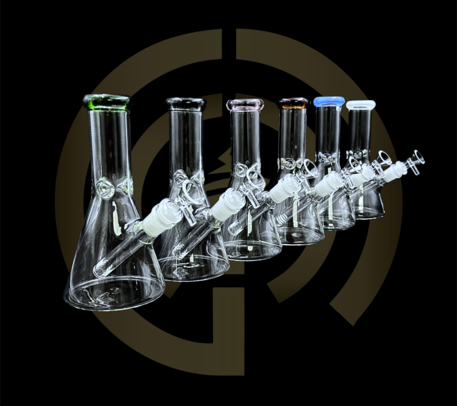 Mini Glass Water Pipe - Wide Base (8