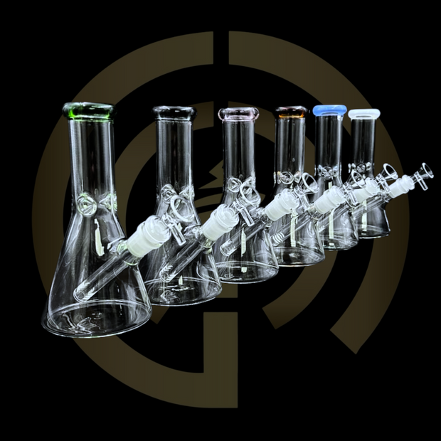 Mini Glass Water Pipe - Wide Base (8")