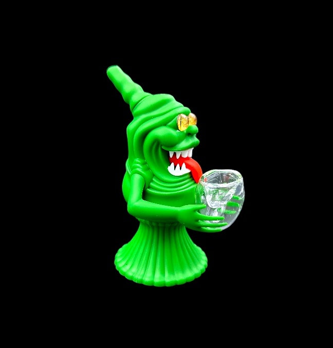 Silicone Water Pipe - Green Ghost (6