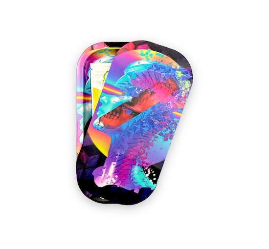 Slim Metal Rolling Tray w/ 3D Magnetic Lid - Head Shift