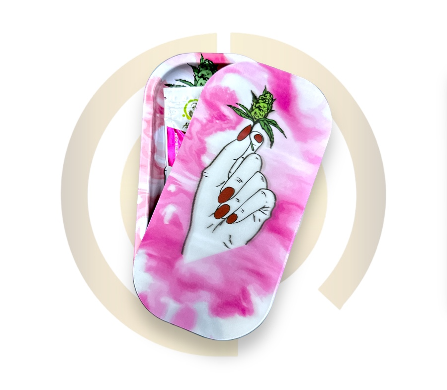 Slim Metal Rolling Tray w/ 3D Magnetic Lid - Her Bud